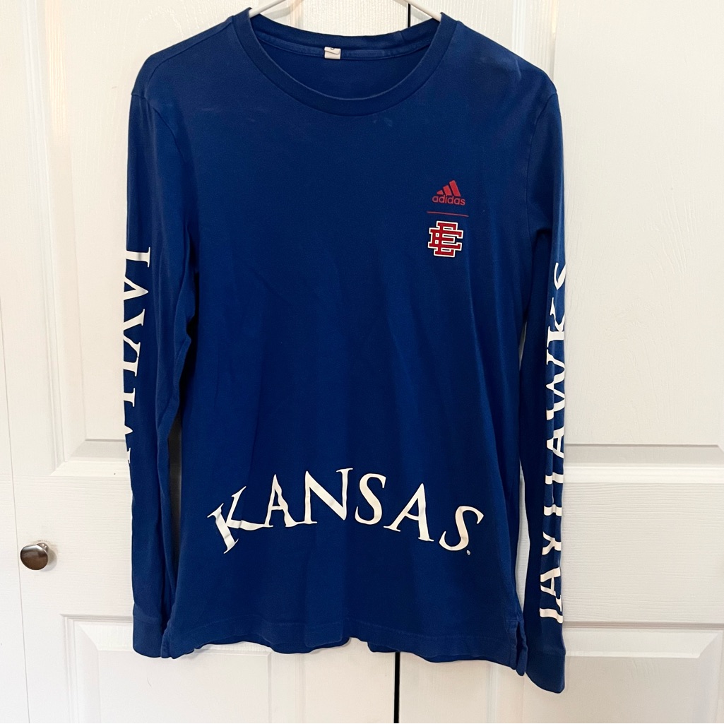 Adidas Eric Emanuel Kansas University Long Sleeve Shirt Small